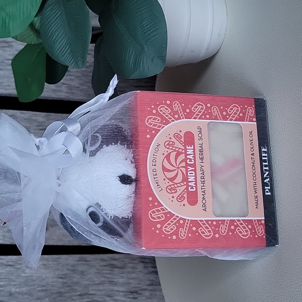 Plantlife Candy Cane Aromatherapy Herbal Soap - Panda Scrubby